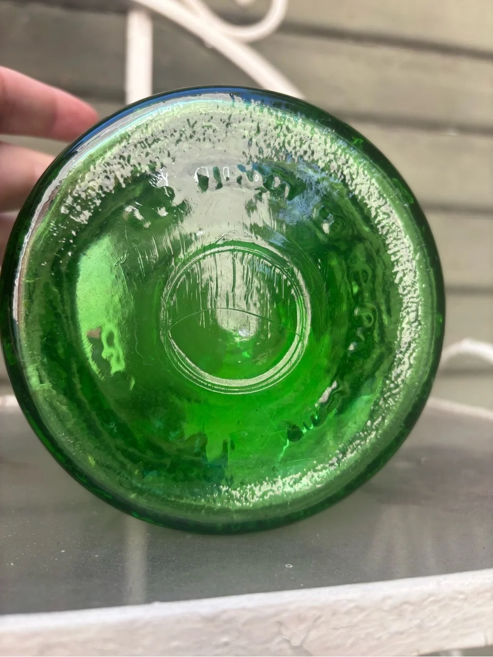 Textured Green Glass Decorative Vase - Unbranded